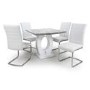 Neptune Square Table with 4 Callisto White Chairs