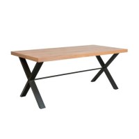 Industrial Dining Table with Wood Top & Black Legs - Seats 4 Industrial Dining Table with Wood Top & Black Legs - Seats 4