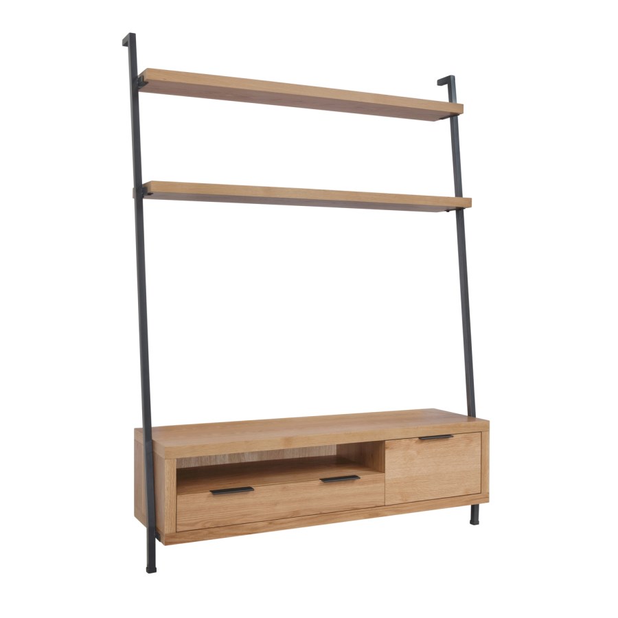 Industrial TV Unit with Shelves on Top