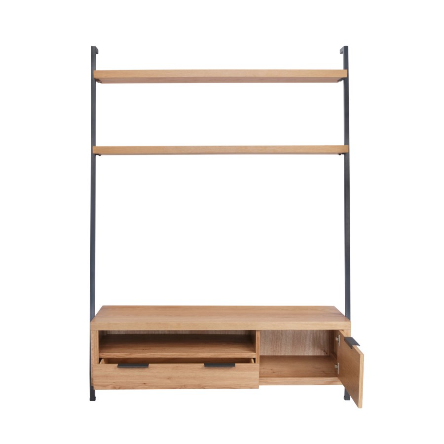 Industrial TV Unit with Shelves on Top