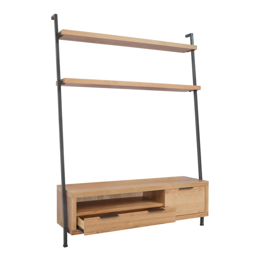 Industrial TV Unit with Shelves on Top