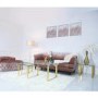 Rectangular Gold Glass Top Nest of 3 Tables - Amelia