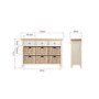 Bourton 3 Drawer 6 Basket Storage Unit in Cream and Light Oak