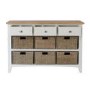 Bourton 3 Drawer 6 Basket Storage Unit in Cream and Light Oak
