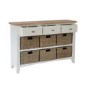 Bourton 3 Drawer 6 Basket Storage Unit in Cream and Light Oak