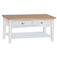 Small Bourton Large Coffee Table in Cream and Light Oak Small Bourton Large Coffee Table in Cream and Light Oak