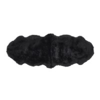 Black Double Genuine Sheepskin Rug - 175 x 70 cm - Ripley Black Double Genuine Sheepskin Rug - 175 x 70 cm - Ripley
