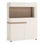 Chelsea White High Gloss & Oak Effect Wide Low Display Unit