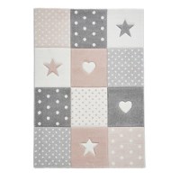 Brooklyn Pink & Grey Kids Rug -  80x150cm Brooklyn Pink & Grey Kids Rug -  80x150cm