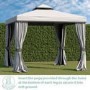 3x3m Grey Gazebo with Curtains and  Mosquito Net  - Fortrose