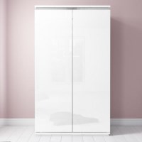 Gabriella White High Gloss Double Wardrobe with Diamante Trim Gabriella White High Gloss Double Wardrobe with Diamante Trim