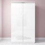 Gabriella White High Gloss Double Wardrobe with Diamante Trim