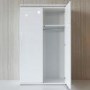 Gabriella White High Gloss Double Wardrobe with Diamante Trim
