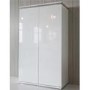 Gabriella White High Gloss Double Wardrobe with Diamante Trim