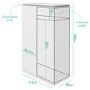 Gabriella White High Gloss Double Wardrobe with Diamante Trim