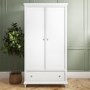 White 2-Door Double Wardrobe with Drawer - Georgia