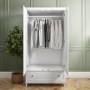 White 2-Door Double Wardrobe with Drawer - Georgia