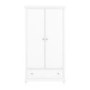 White 2-Door Double Wardrobe with Drawer - Georgia