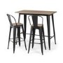 Solid Wood Bar Table and Stools Set - Seats 2 - Grafton
