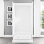 White Painted 2 Door Double Wardrobe with Drawer - Harper