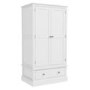 White Painted 2 Door Double Wardrobe with Drawer - Harper