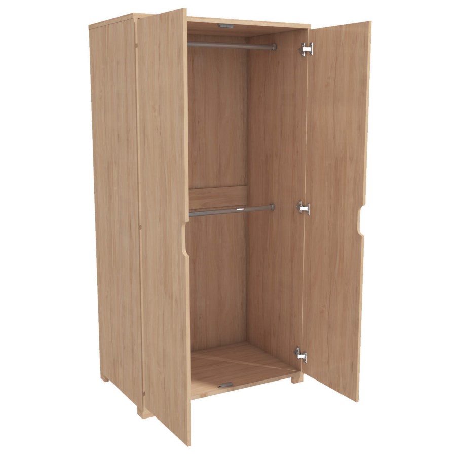2 Door Wardrobe With Oak Finish