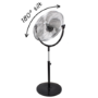 electriQ 16 Inch High Velocity Pedestal Fan - Black