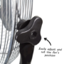electriQ 16 Inch High Velocity Pedestal Fan - Black
