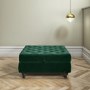 Dark Green Ottoman Storage Footstool - Buttoned - Inez