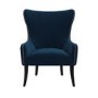 Navy Blue Velvet Armchair with Black Legs and Brass Studs - Jade Boutique