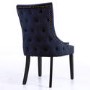 Pair of Navy Blue Velvet Dining Chairs with Buttoned Back - Jade Boutique