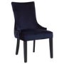Pair of Navy Blue Velvet Dining Chairs with Buttoned Back - Jade Boutique
