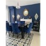 Pair of Navy Blue Velvet Dining Chairs with Buttoned Back - Jade Boutique