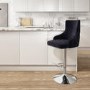 Black Velvet Swivel Bar Stool - Height Adjustable - Jade Boutique