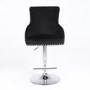 Black Velvet Swivel Bar Stool - Height Adjustable - Jade Boutique