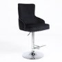Black Velvet Swivel Bar Stool - Height Adjustable - Jade Boutique