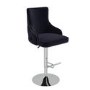 Black Velvet Swivel Bar Stool - Height Adjustable - Jade Boutique