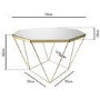 Mirrored Coffee Table with Gold Base - Kendra