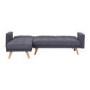 3 Seater Left Hand Facing Click-Clack Chaise Sofa Bed in Grey Fabric