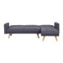 3 Seater Left Hand Facing Click-Clack Chaise Sofa Bed in Grey Fabric