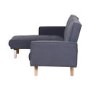 3 Seater Left Hand Facing Click-Clack Chaise Sofa Bed in Grey Fabric