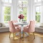 GRADE A1 - Kaylee Luxury Pink Pair of Button Dining Chairs with Oak Legs