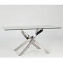 Glass Dining Table with Chrome Base - Seats 6 - Vida Living Kalmar