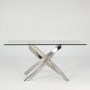 Glass Dining Table with Chrome Base - Seats 6 - Vida Living Kalmar