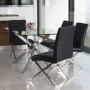 Glass Dining Table with Chrome Base - Seats 6 - Vida Living Kalmar