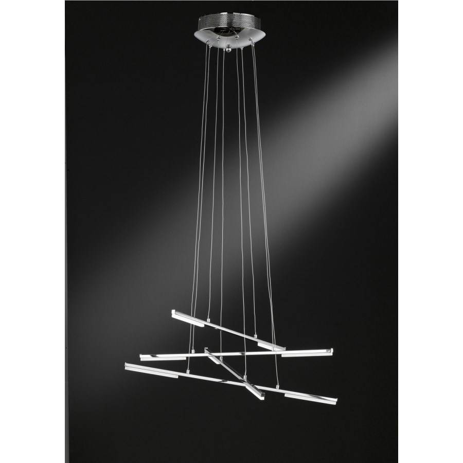 Chrome Pendant Light with LED Cross Design - Forte