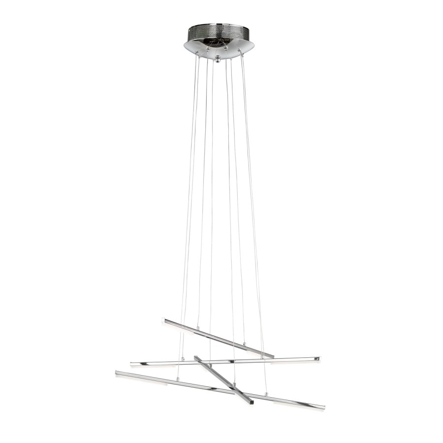 Chrome Pendant Light with LED Cross Design - Forte