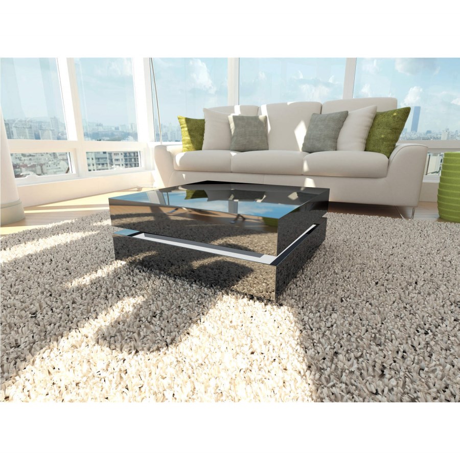 High Gloss Black Coffee Table with LED Lighting - Tiffany Range