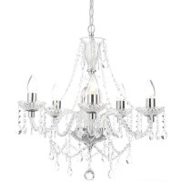 GRADE A1 - Bryony 5 Light Silver Crystal Chandelier Light with Candle Style Features & Glass Droplets GRADE A1 - Bryony 5 Light Silver Crystal Chandelier Light with Candle Style Features & Glass Droplets