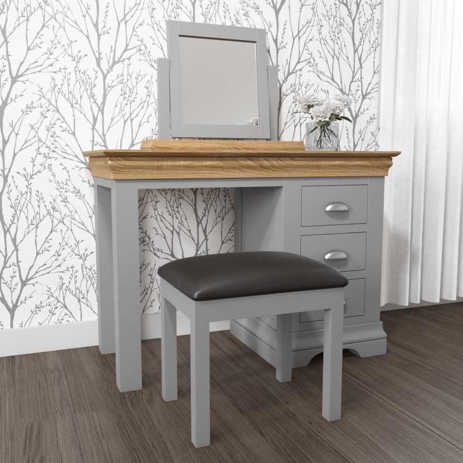 GRADE A1 - Loire Grey and Oak Dressing Table